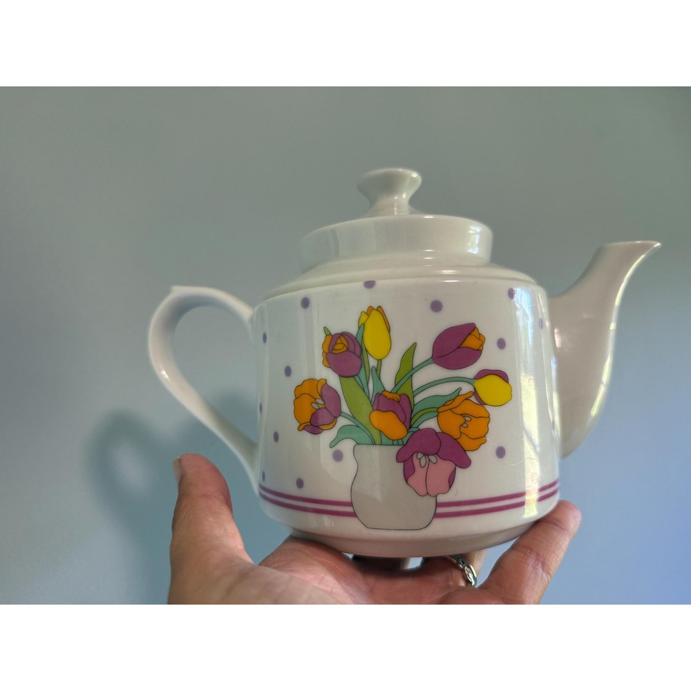 Retro Mod Tulip Tea Pot-made In Japan - Picture 2 of 4